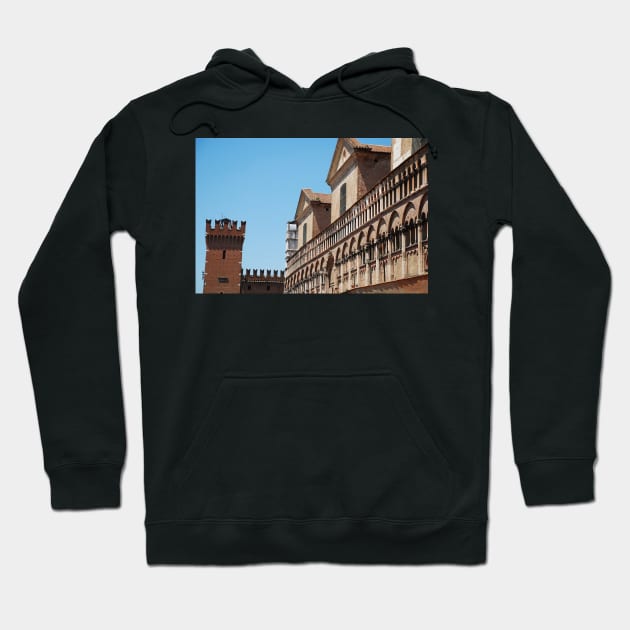 Buildings in Piazza Trento e Trieste, Ferrara Hoodie by jojobob